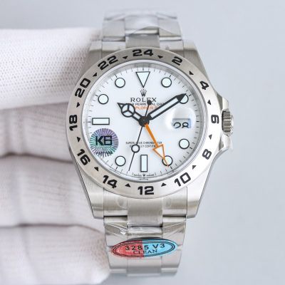 Rolex Explorer II 3285 Movement 42mm 904L Steel Dual Time SS Oyster Band Watch